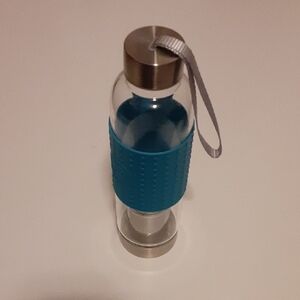 Grosche Glass Infusion Water Bottle with Blue Silicone Grip